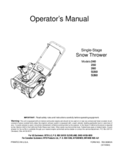MTD S250 Operator's Manual
