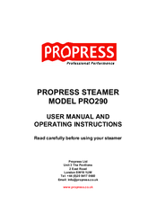 Propress PRO290 User Manual – Operating Manual
