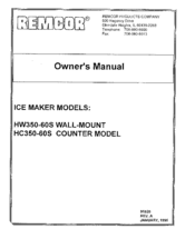 Remcor HW350-60S Owner's Manual