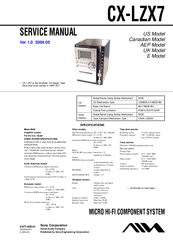 Sony CX-LZX7 Service Manual