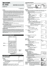Sharp EL-9450 Supplement