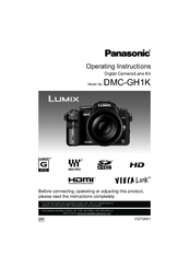 Panasonic DMC-GH1K - Lumix Digital Camera Operating Instructions Manual