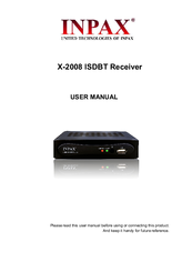 Inpax X-2008 ISDBT Receiver User Manual