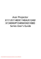 Acer X1140 User Manual