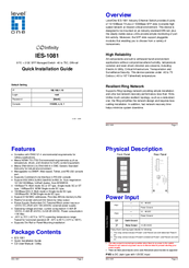 LevelOne Infinity IES-1081 Quick Installation Manual
