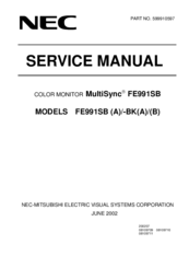 NEC MultiSync FE001SB Service Manual