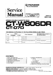 Pioneer CT-W806DR Service Manual