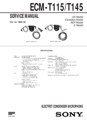 Sony ECM-T145 Service Manual