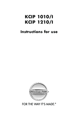 KitchenAid KCIP 1210/I Instructions For Use Manual
