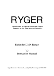 Ryger Defender DMX Range Instruction Manual