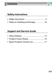 Epson Projector Safety Instructions