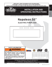 Napoleon EFL72H Installation And Operating Instructions Manual