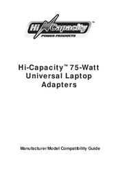 Hi Capacity Power Products 75-Watt Universal Laptop Adapters Compatibility Manual