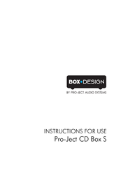 Pro-Ject Audio Systems CD Box S Instructions For Use