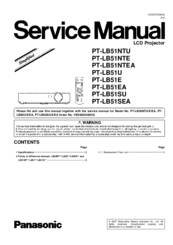 Panasonic PT-LB51SEA Service Manual