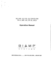Biamp EQ-140 Operation Manual