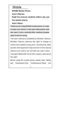 Meridian Telecom MP600 User Manual