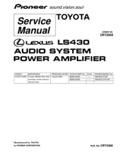 Pioneer GM-8537ZT/WL Service Manual