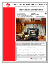 COUNTRY FLAME TECHNOLOGIES CF-04 Installation, Operation And Maintenance Manual
