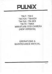 Pulnix TM-6EX Operations & Maintenance Manua