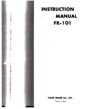Yaesu FR-101 Instruction Manual