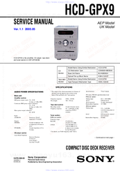 Sony HCD-GPX9 Service Manual