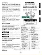 Honda GX160 Owner's Manual