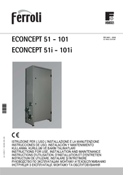 Ferroli ECONCEPT 51i Instructions For Use, Installation And Maintenance