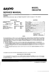 Sanyo EM-X475S Service Manual