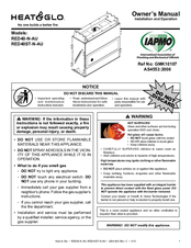 Heat&Glo RED40-N-AU Owner's Manual