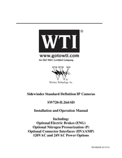 WTI SW720-H.264-SD Installation And Operation Manual