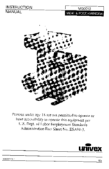 Univex MG0012 Instruction Manual