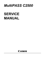 Canon MultiPASS C2500 Service Manual