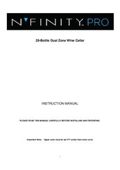 N'FINITY PRO 29-Bottle Dual Zone Wine Cellar Instruction Manual