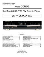 Harman kardon CDR 20 Manuals | ManualsLib