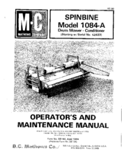 mathews company spinbine 1084-a Operator And  Maintenance Manual