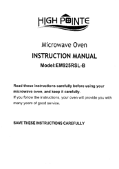 high pointe EM925RSL-B Instruction Manual