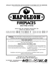 Napoleon GDI 50 - P Installation And Operation Instruction Manual