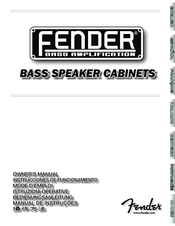Fender Bass Speaker Cabnets Owner's Manual