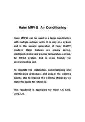 Haier MRV II Instruction Manual