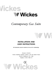 Wickes Glass and Pebble Version Installation And User Instructions Manual