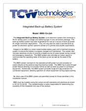 TCW IBBS-12v-2ah Installation Instructions Manual