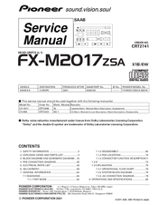 Pioneer FX-M2017ZSA EW Service Manual