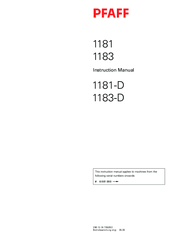 Pfaff 1171-D Instruction Manual