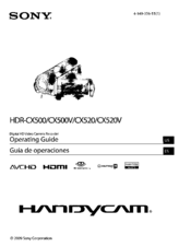 Sony HDR-CXSOOV Operating Manual