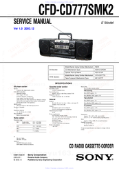 Sony CFD-CD777S MK2 Service Manual