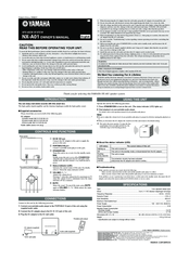 Yamaha NX-A01 - Speaker Sys Owner's Manual