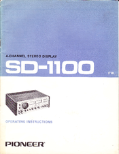 Pioneer SD-1100 Operating Instructions Manual