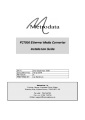 Metrodata FC7000 Installation Manual