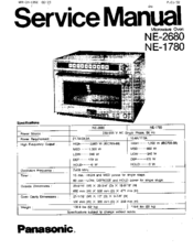 Panasonic NE-1780 Service Manual